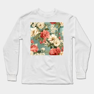 Shabby Chic Flowers Pattern 9 Long Sleeve T-Shirt